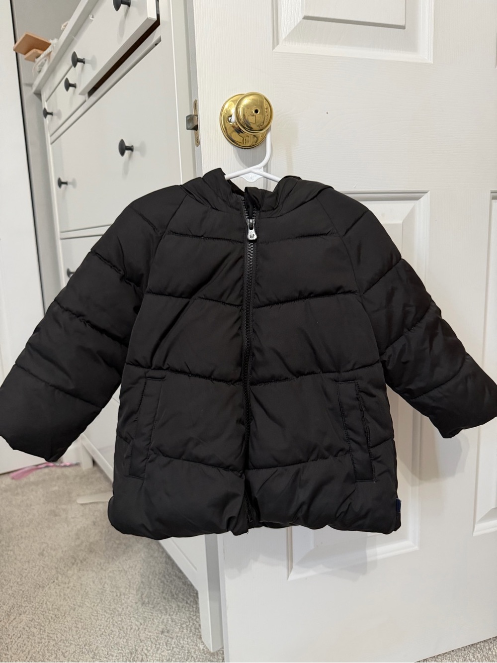 GAP Black Hooded Kids Puffer Coat